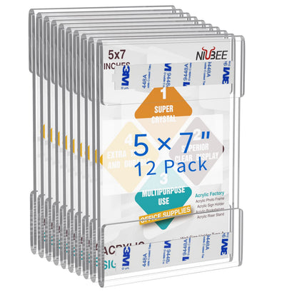 5×7" Adhesive Acrylic Sign Holder Vertical