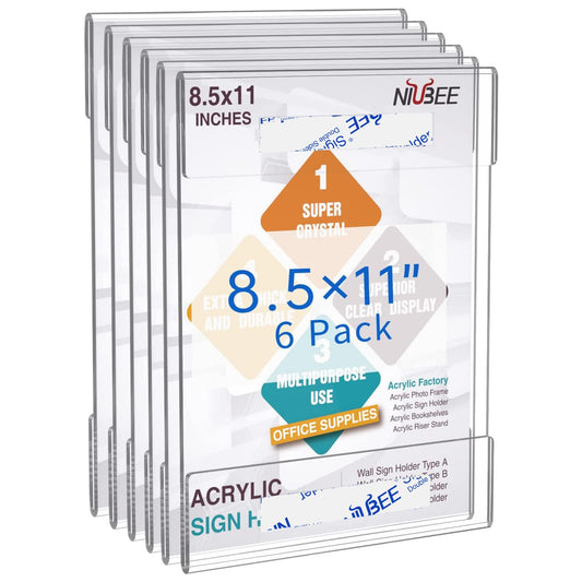 8.5×11" Adhesive Acrylic Sign Holder Vertical