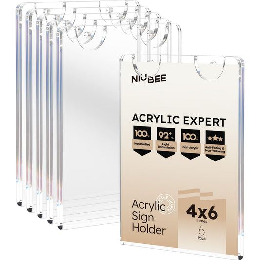 4×6" Wall-Mounted Sign Holder Vertical – 6 Pack