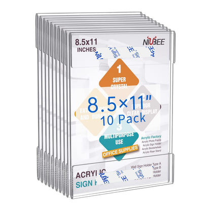 8.5×11" Adhesive Acrylic Sign Holder Vertical