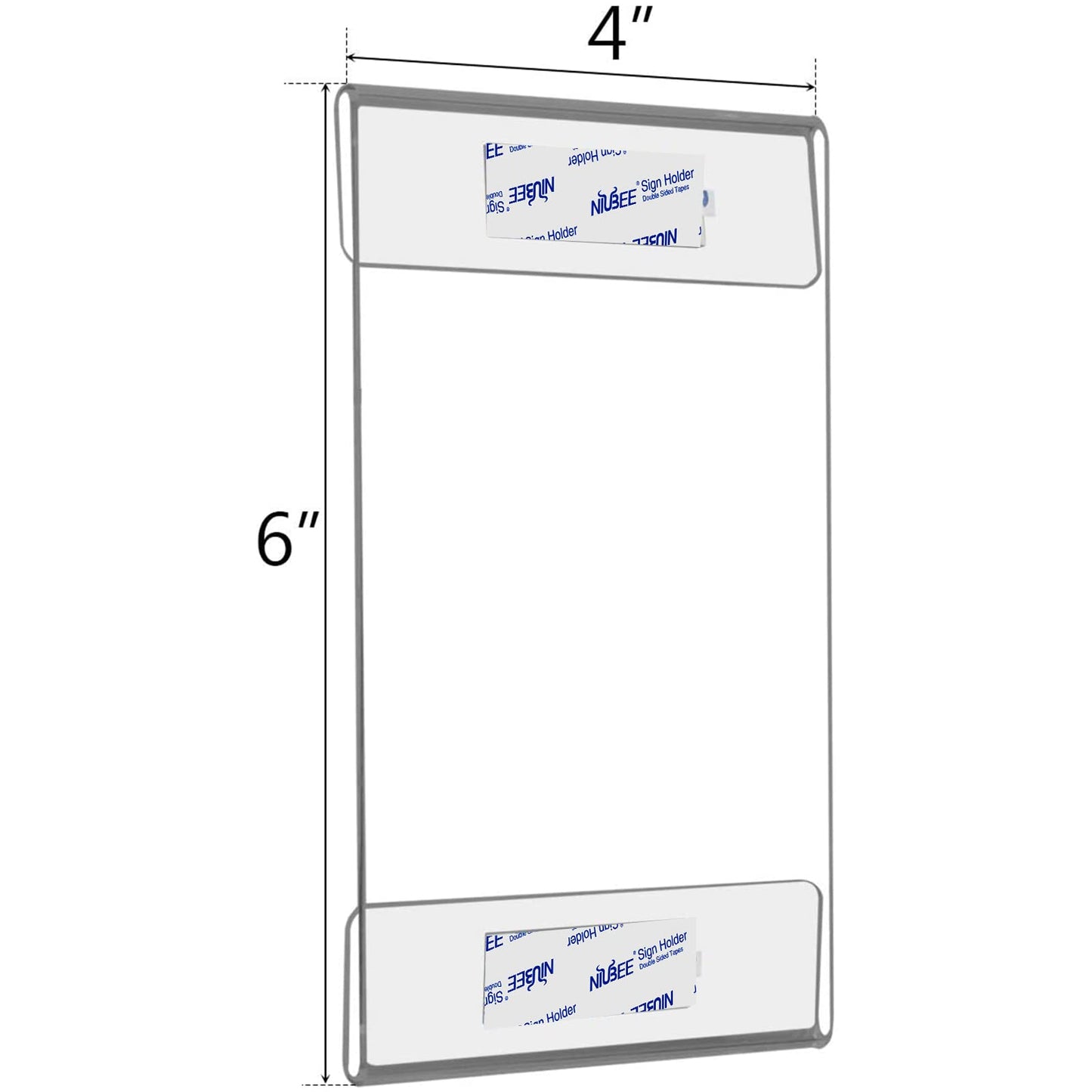 4×6" Adhesive Acrylic Sign Holder Vertical
