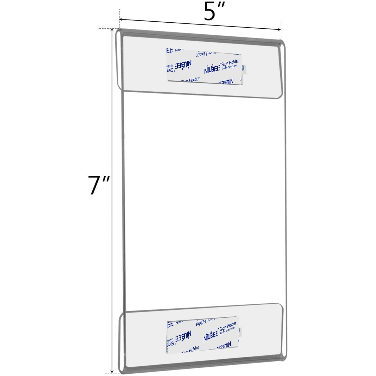 5×7" Adhesive Acrylic Sign Holder Vertical