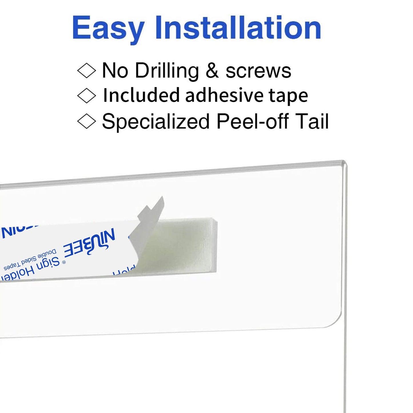 4×6" Adhesive Acrylic Sign Holder Horizontal