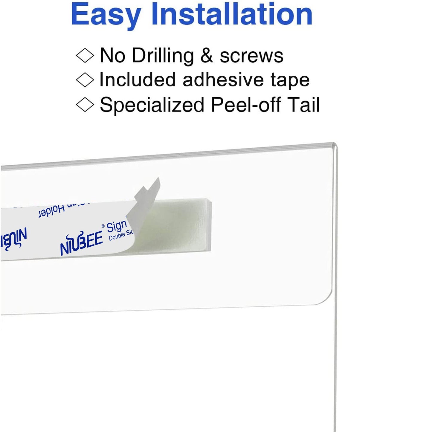 5×7" Adhesive Acrylic Sign Holder Vertical