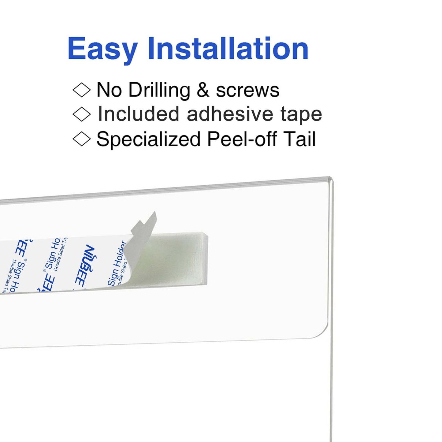 5×7" Adhesive Acrylic Sign Holder Horizontal