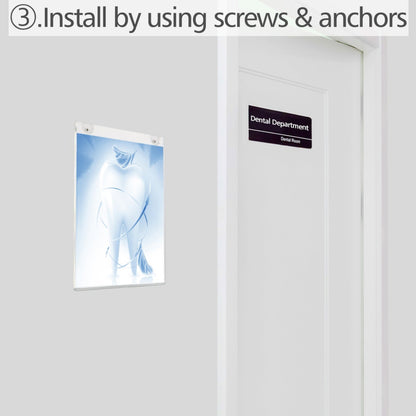 5×7" Wall-Mounted Sign Holder Vertical – 6 Pack