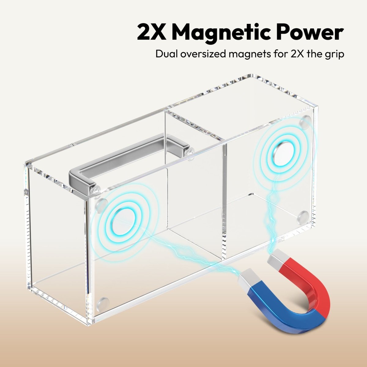 Magnetic Double-Compartment Pen Holder - NIUBEE