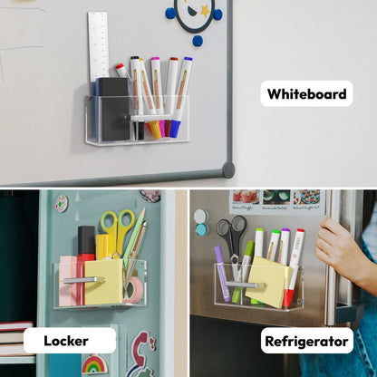 Magnetic Double-Compartment Pen Holder - NIUBEE