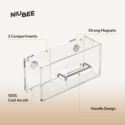 Magnetic Double-Compartment Pen Holder - NIUBEE